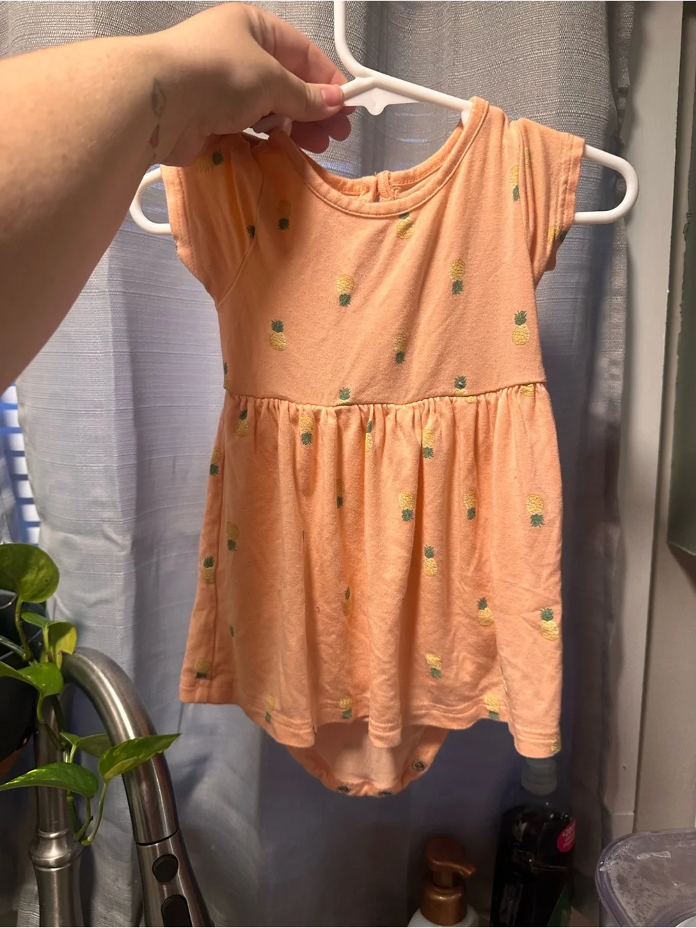 Carter's Peach Pineapple-Print Casual Dress